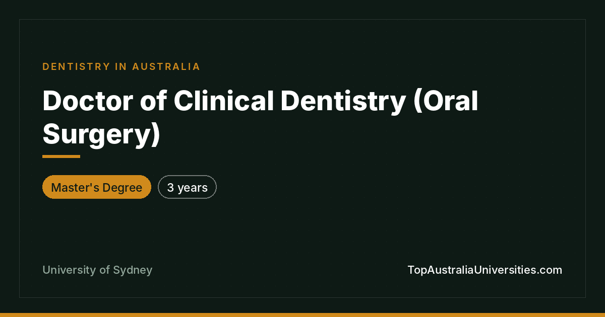 Doctor of Clinical Dentistry (Oral Surgery) - Sydney