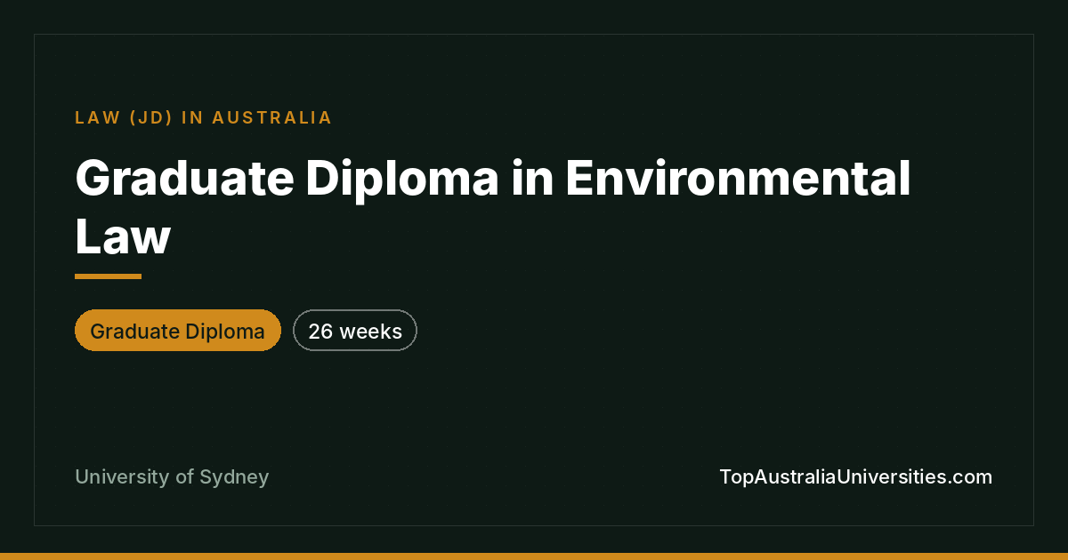 Graduate Diploma in Environmental Law