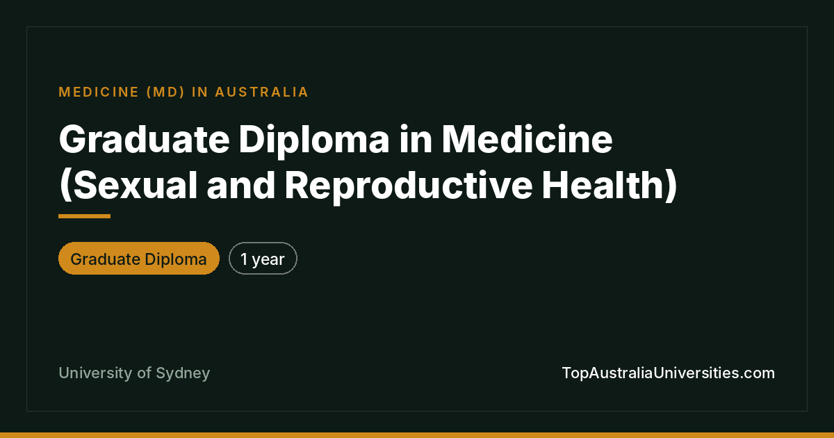 Graduate Diploma in Medicine (Sexual and Reproductive Health