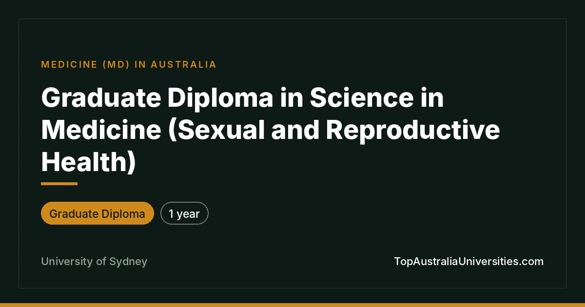 Graduate Diploma in Sexual & Reproductive Health | Sydney