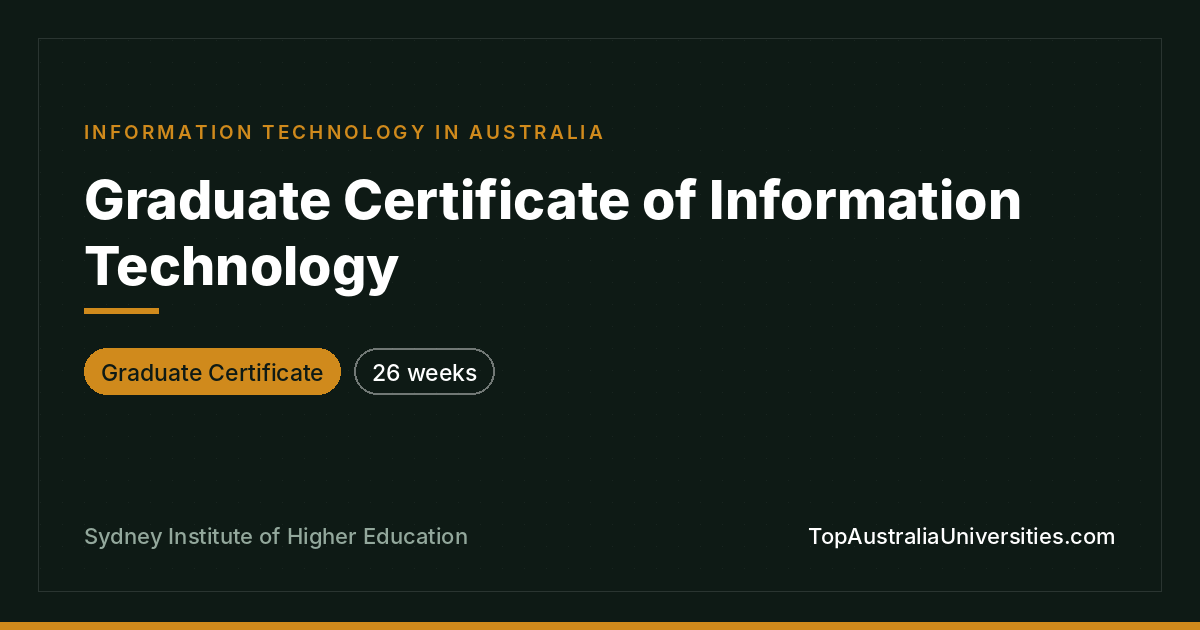 Graduate Certificate of IT | Sydney Institute