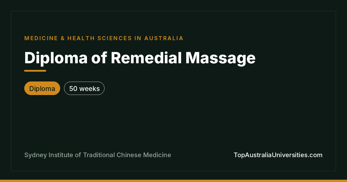 Diploma of Remedial Massage at SITCM