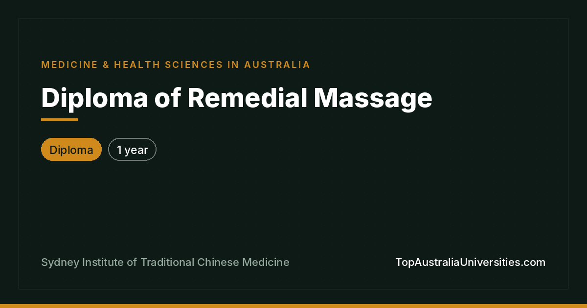 Diploma of Remedial Massage | SITCM