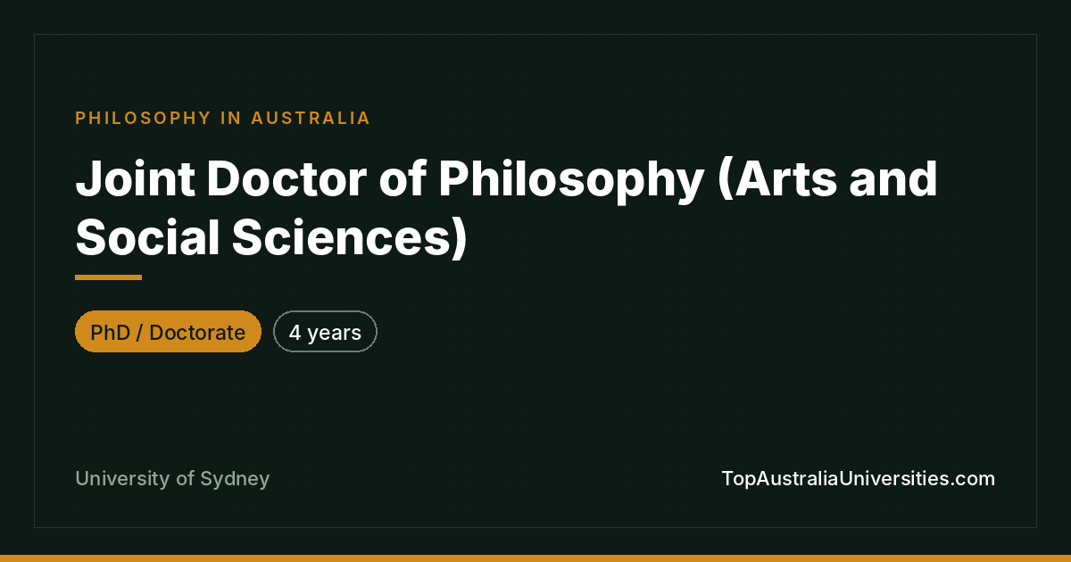 Joint PhD in Arts and Social Sciences – University of Sydney