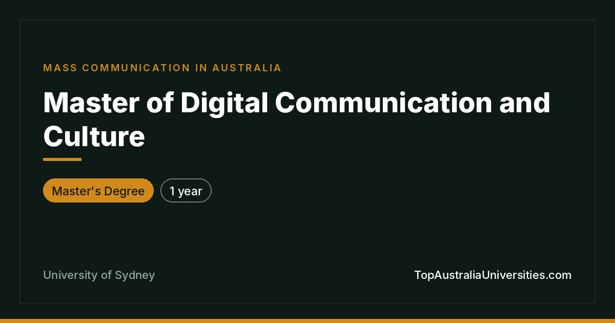 Master of Digital Communication and Culture