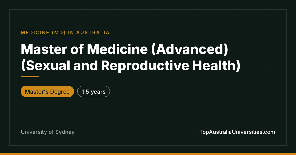 Master of Medicine (Sexual & Reproductive Health) | Sydney