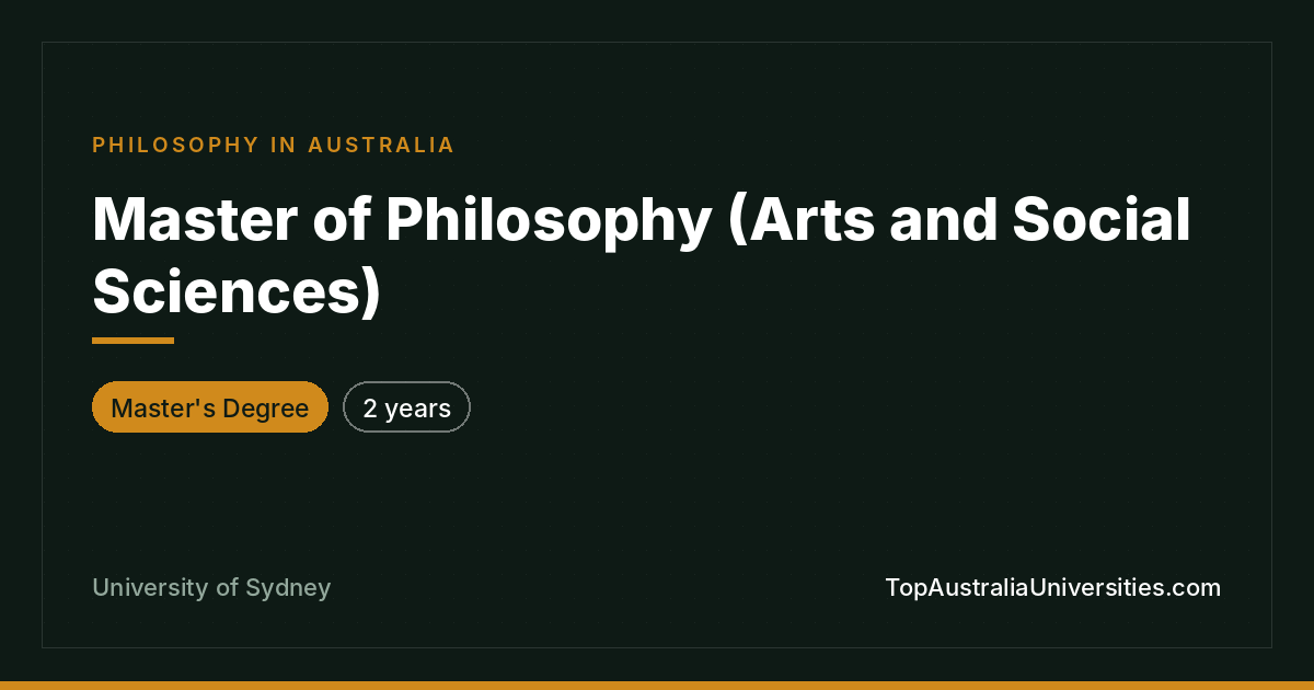 Master of Philosophy in Arts and Social Sciences