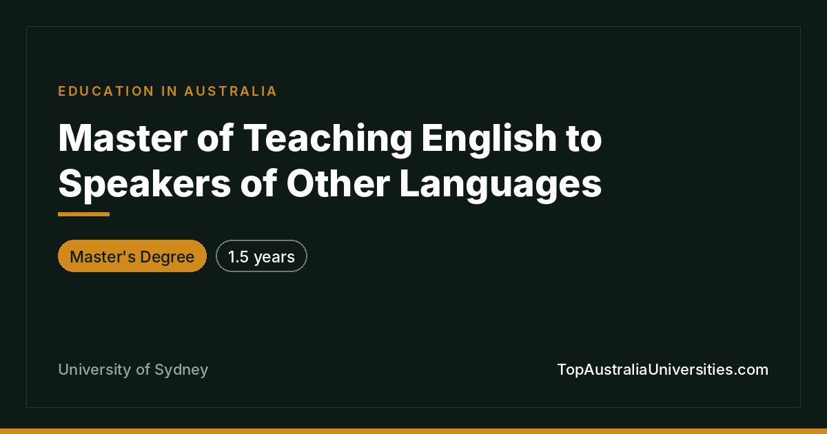 Master of Teaching English to Speakers of Other Languages |