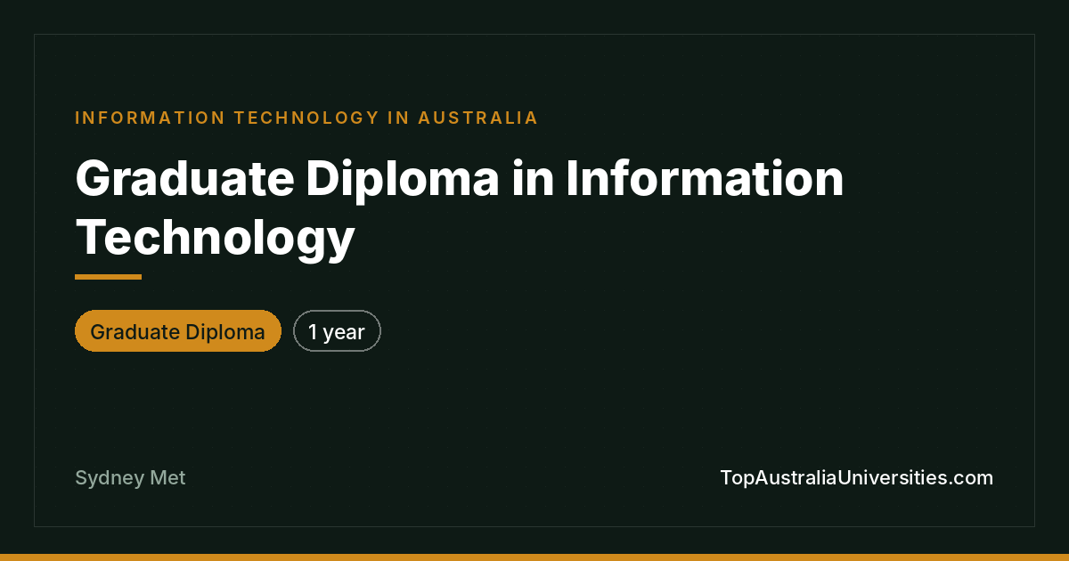 Graduate Diploma in IT at Sydney Met | CRICOS 117056A
