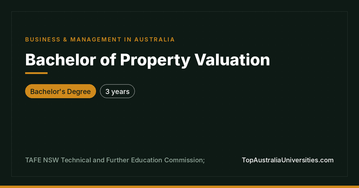 Bachelor of Property Valuation at TAFE NSW