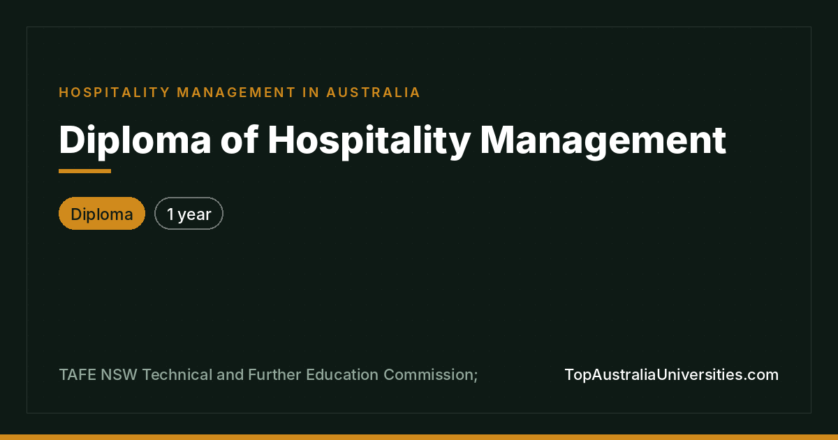 Diploma of Hospitality Management at TAFE NSW