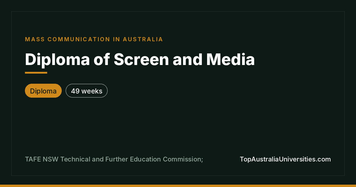 Diploma of Screen and Media at TAFE NSW