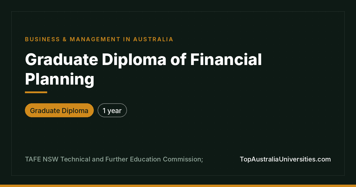 Graduate Diploma of Financial Planning at TAFE NSW