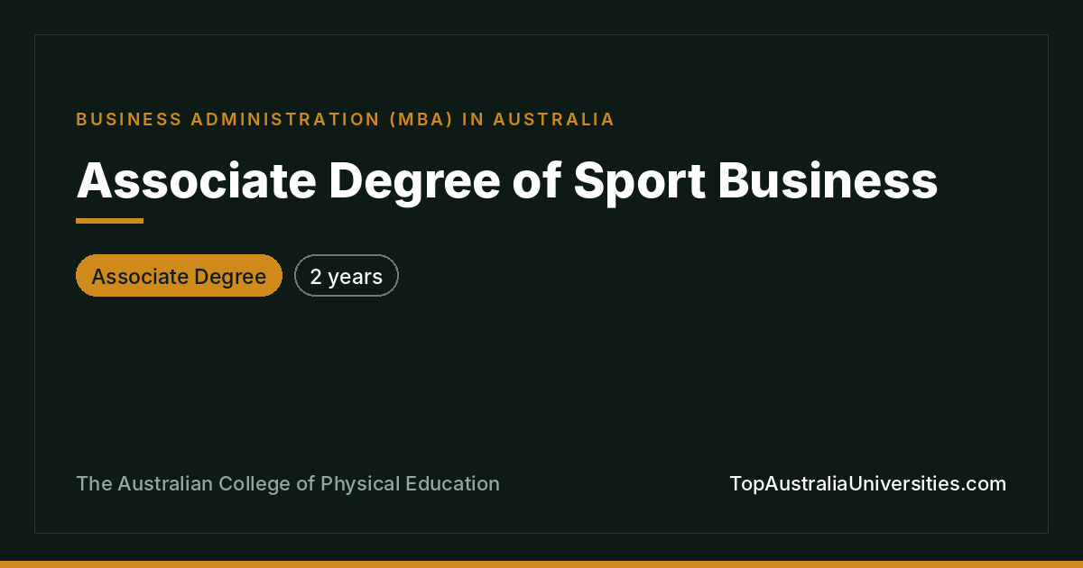 Associate Degree of Sport Business | ACPE
