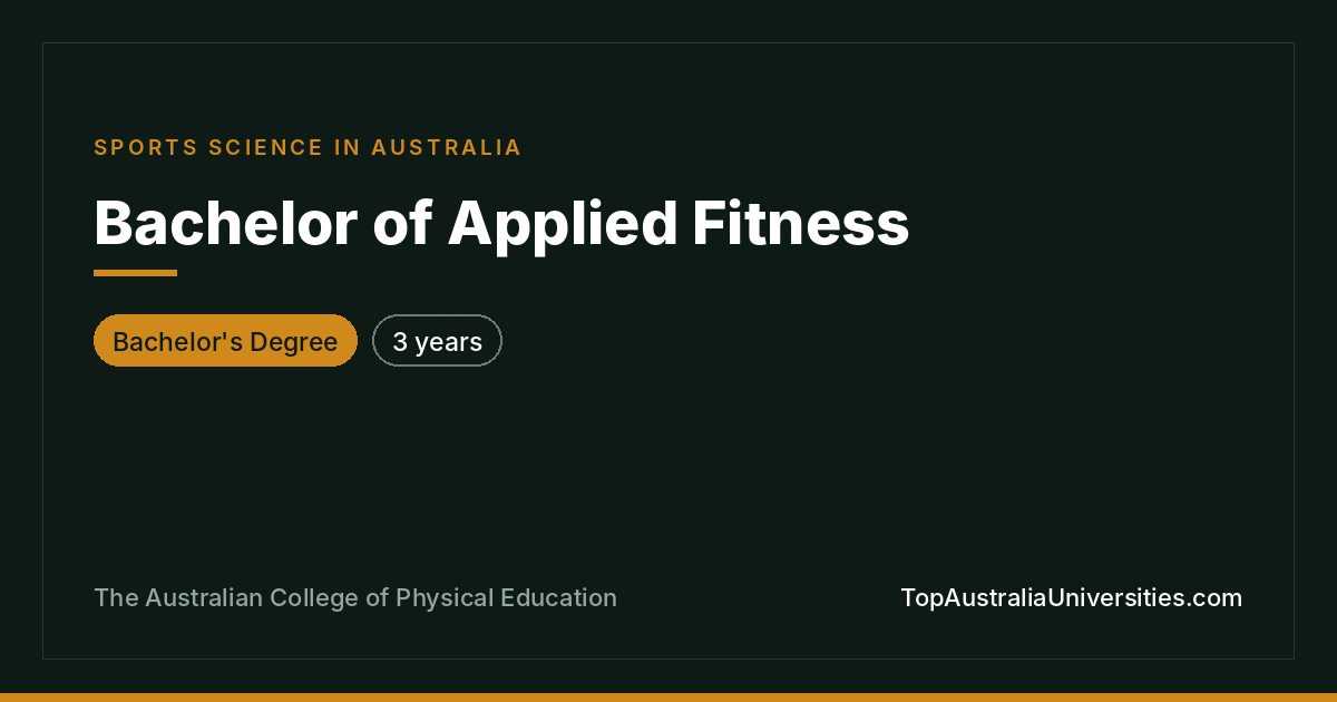 Bachelor of Applied Fitness at ACPE