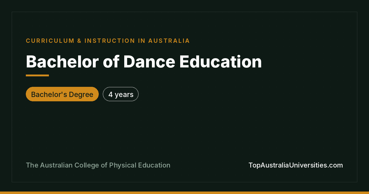 Bachelor of Dance Education | ACPE