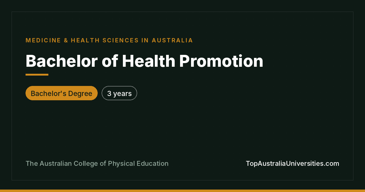 Bachelor of Health Promotion at ACPE