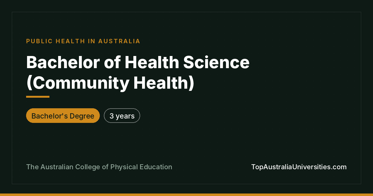 Bachelor of Health Science (Community Health)
