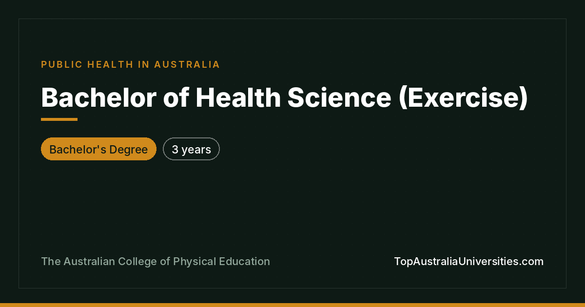 Bachelor of Health Science (Exercise) at ACPE