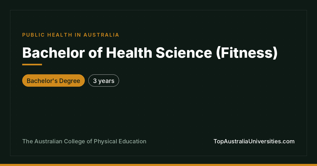 Bachelor of Health Science (Fitness) at ACPE