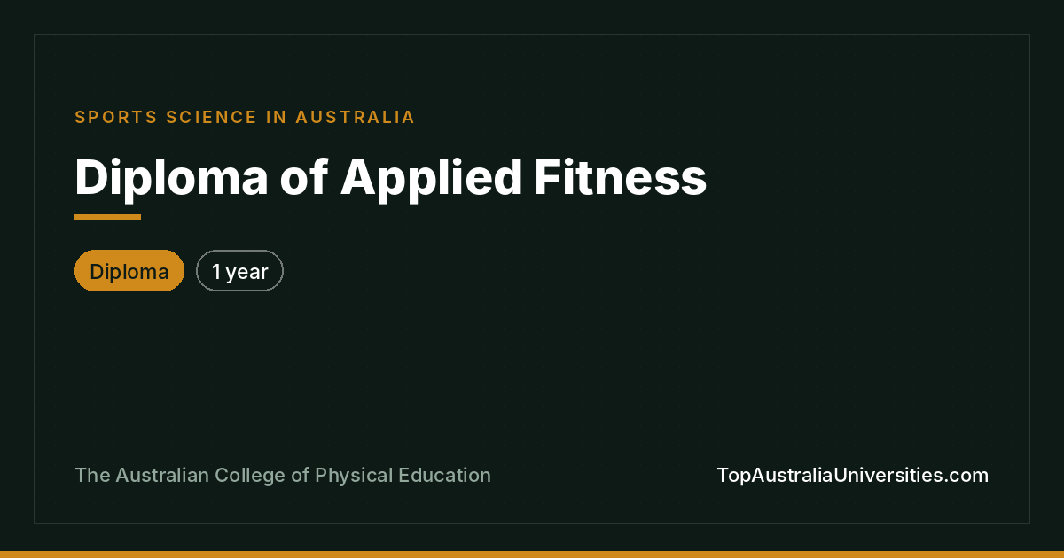 Diploma of Applied Fitness at ACPE