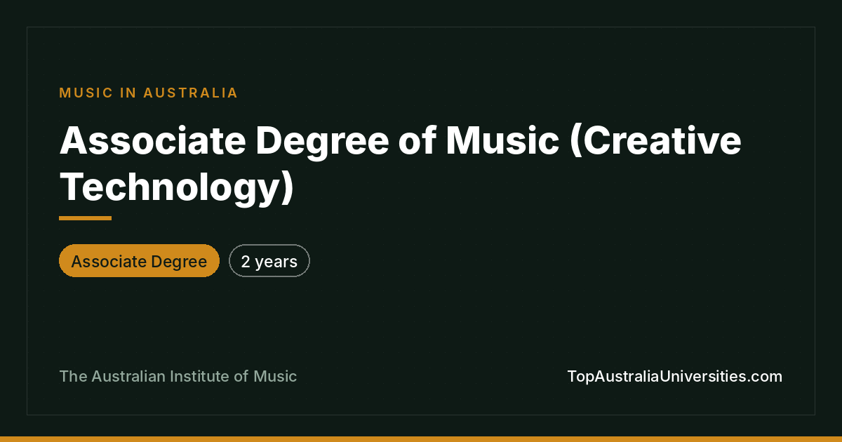 Associate Degree of Music (Creative Technology) at AIM