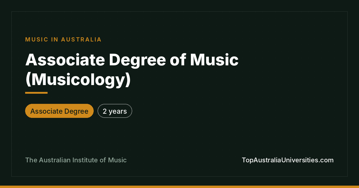 Associate Degree of Music (Musicology) at AIM