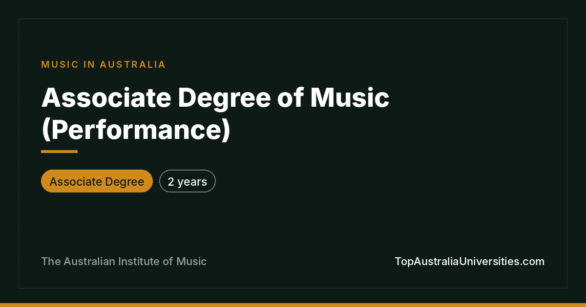 Associate Degree of Music (Performance) at AIM