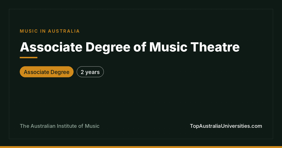 Associate Degree of Music Theatre at AIM