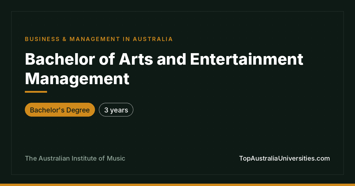 Bachelor of Arts and Entertainment Management at AIM