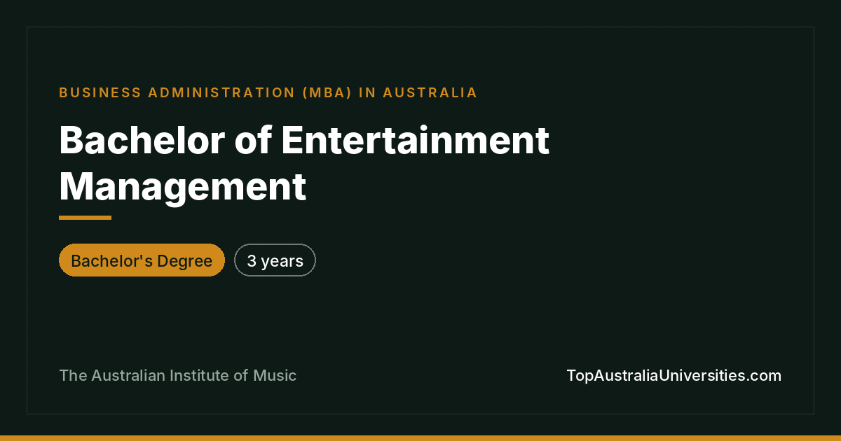 Bachelor of Entertainment Management at AIM