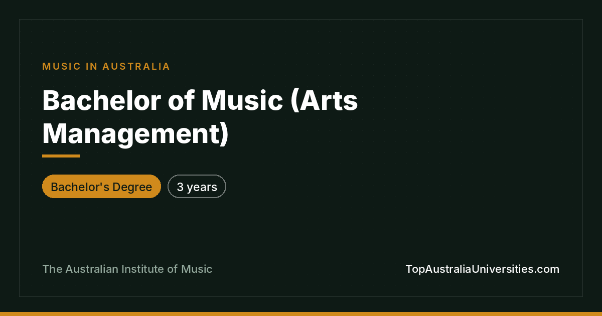 Bachelor of Music (Arts Management) at AIM