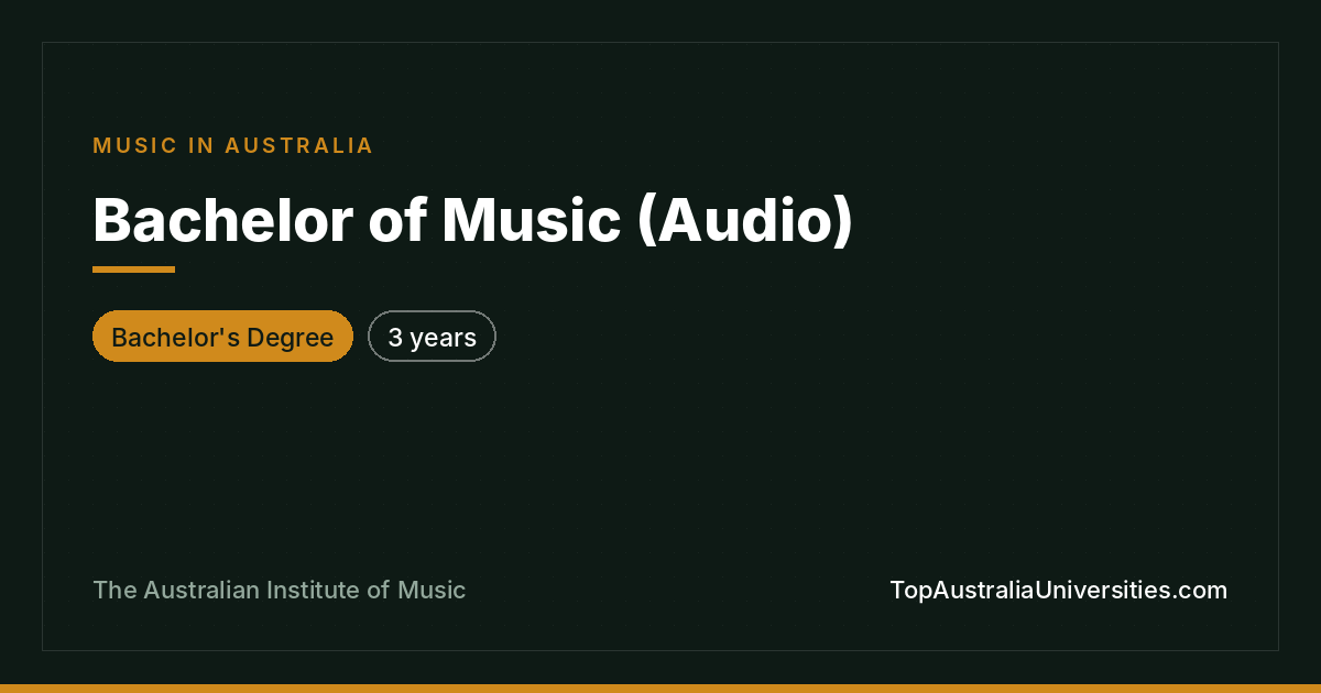 Bachelor of Music (Audio) at AIM