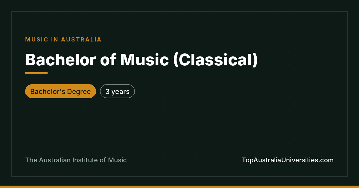 Bachelor of Music (Classical) at AIM