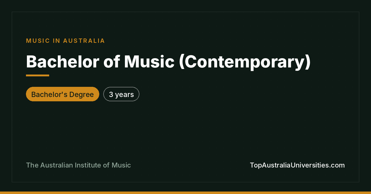 Bachelor of Music (Contemporary) at AIM