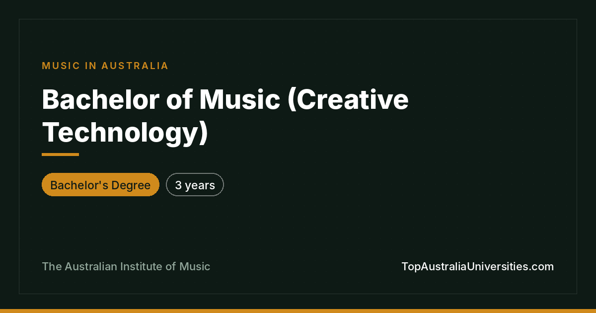 Bachelor of Music (Creative Technology) at AIM