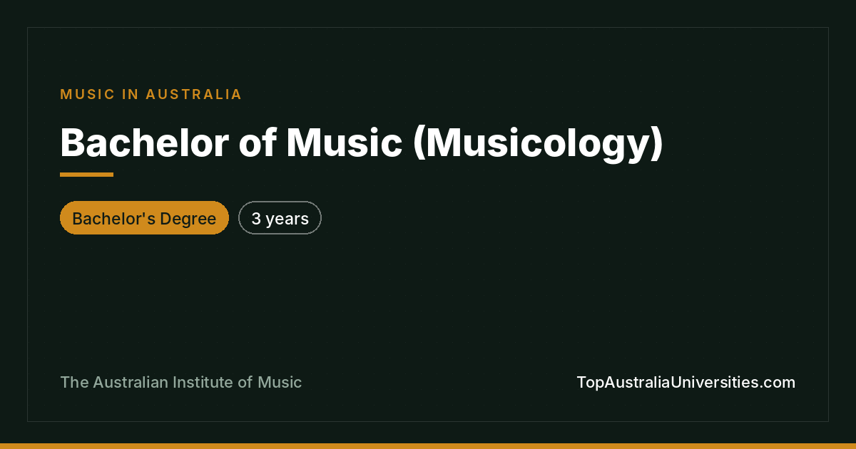 Bachelor of Music (Musicology) at AIM
