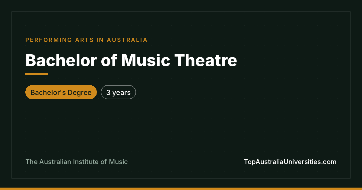 Bachelor of Music Theatre at AIM