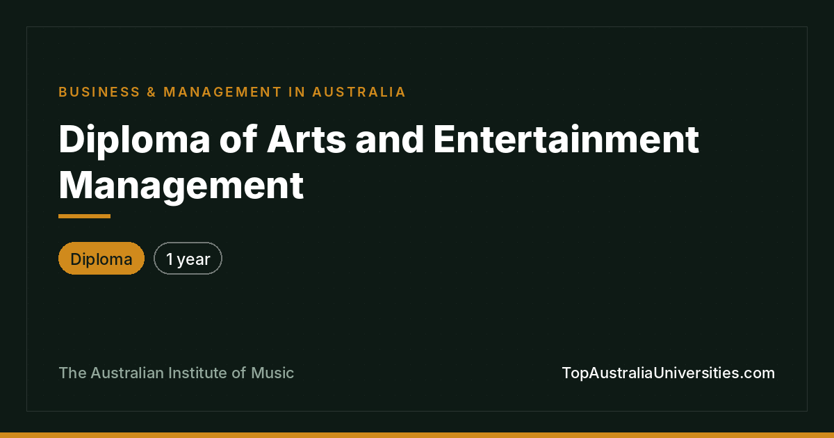 Diploma of Arts and Entertainment Management at AIM