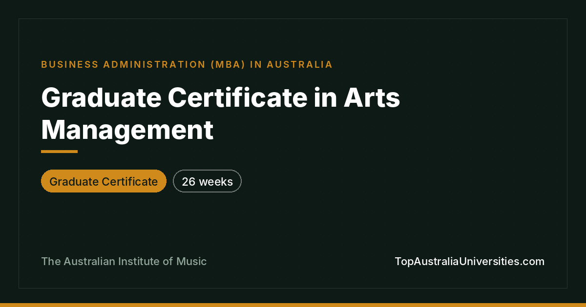 Graduate Certificate in Arts Management at AIM