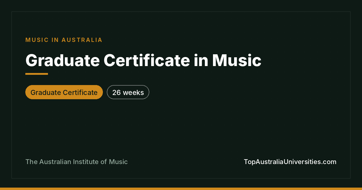 Graduate Certificate in Music | AIM
