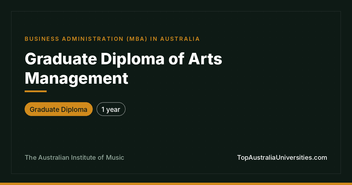 Graduate Diploma of Arts Management | AIM
