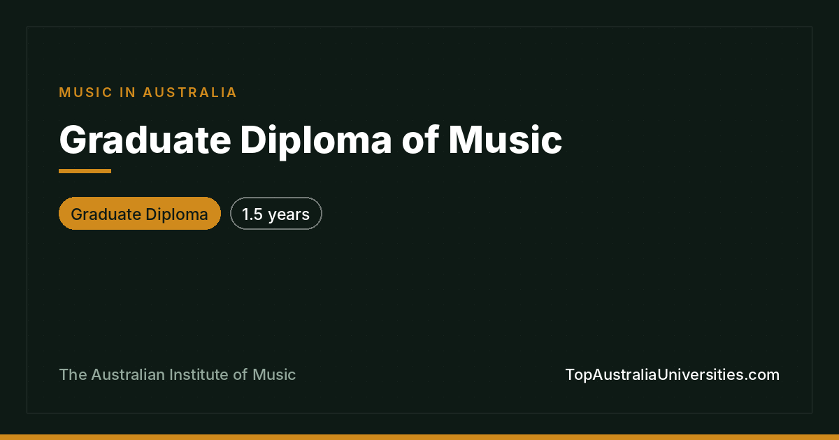 Graduate Diploma of Music at AIM: Course Guide