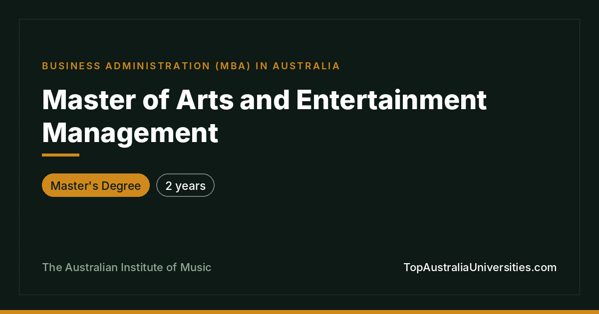 Master of Arts and Entertainment Management