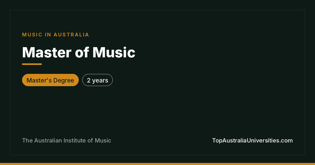 Master of Music at The Australian Institute of Music