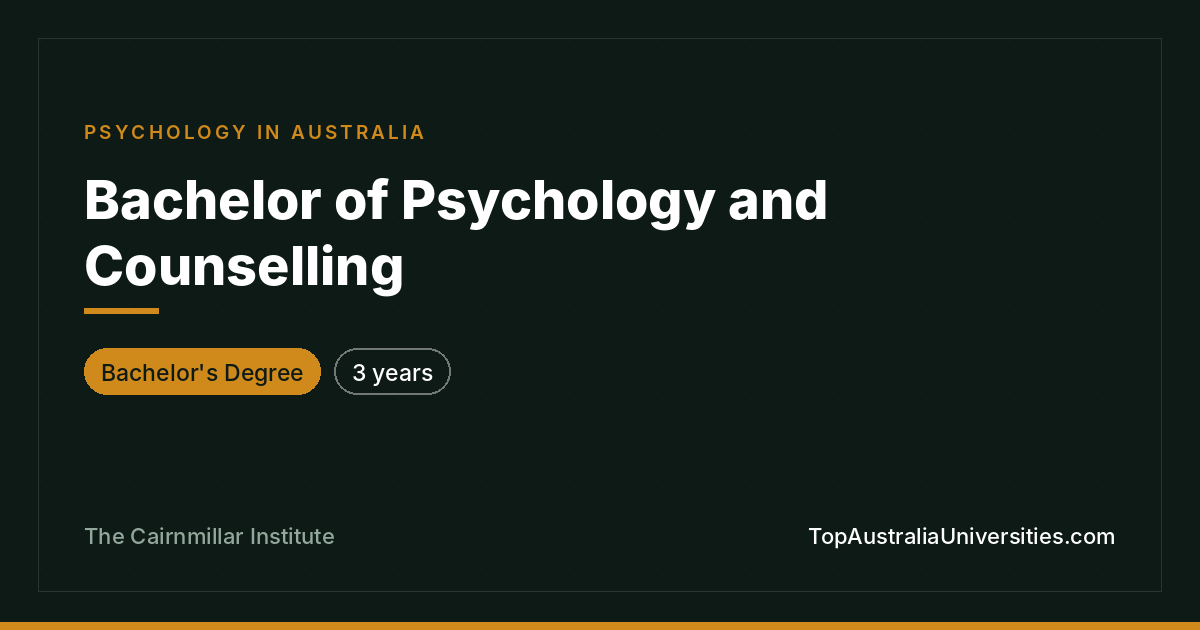 Bachelor of Psychology and Counselling | Cairnmillar