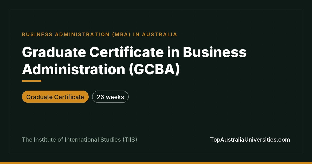 Graduate Certificate in Business Administration at TIIS
