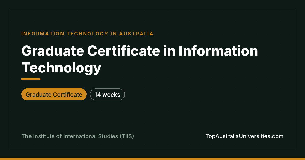 Graduate Certificate in IT at TIIS