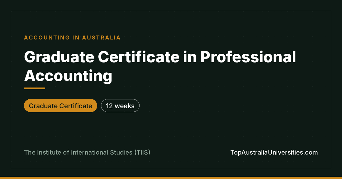 Graduate Certificate in Professional Accounting at TIIS