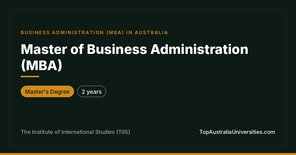 MBA at TIIS | Master of Business Administration